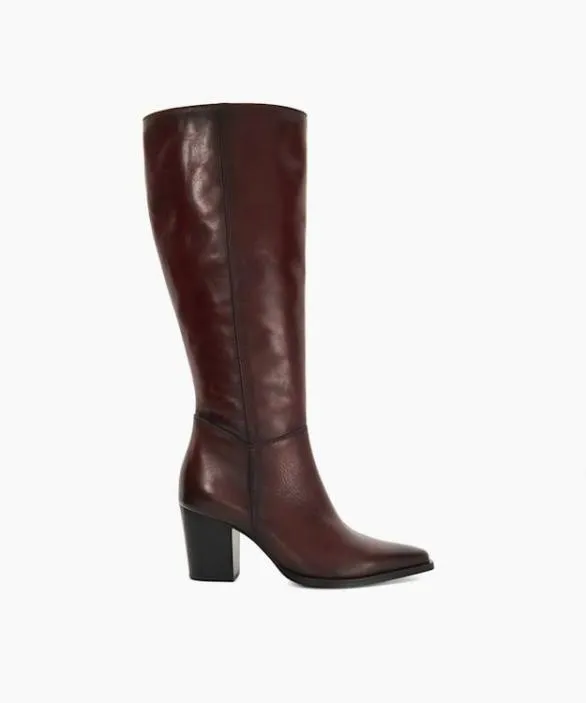 Dune London Western Cowboy Boots Women Silahs Burgundy Leather Western Knee High Boots Black Dune London Western Cowboy Boots Women Silahs Burgundy Leather Western Knee High Boots Black