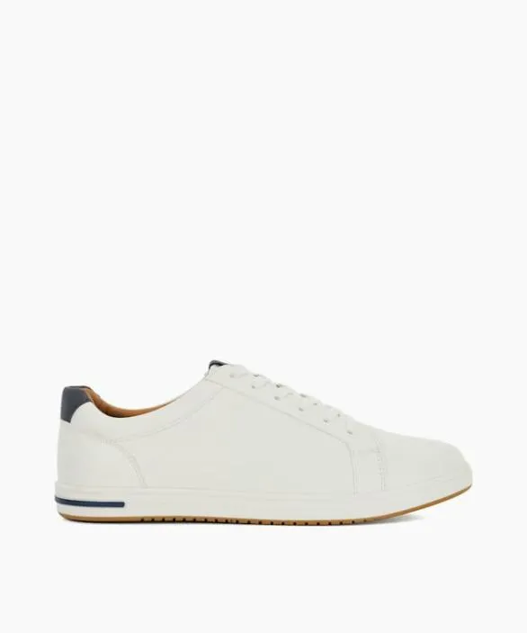 Dune London White Shoes Men Tezzy White Wide Fit Trainers White