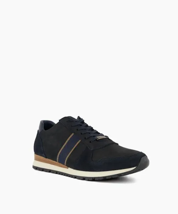 Dune London Wide Fit Shoes Men Treck Navy Wide Fit Lace Up Runner Blue