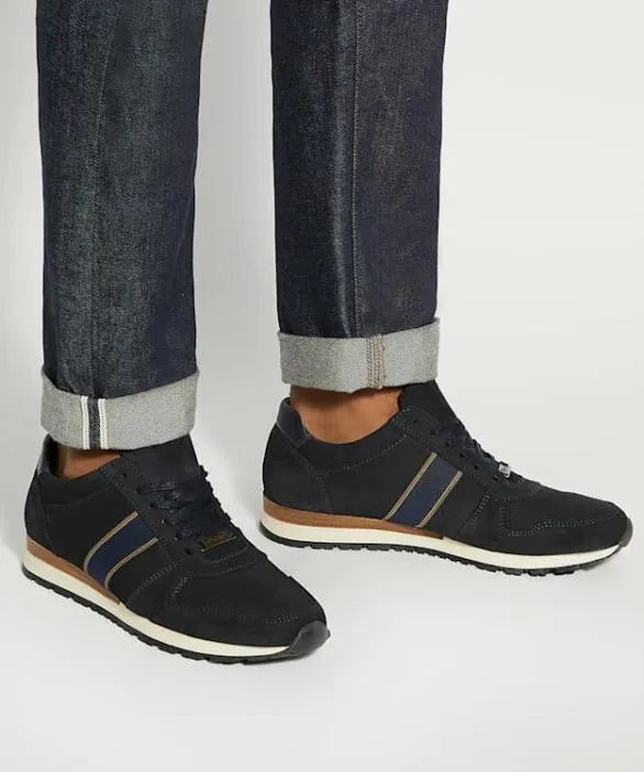 Dune London Wide Fit Shoes Men Treck Navy Wide Fit Lace Up Runner Blue