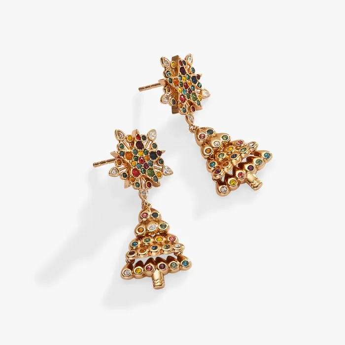 Earrings Women Alex And Ani Christmas Tree Drop Earrings Shiny Gold