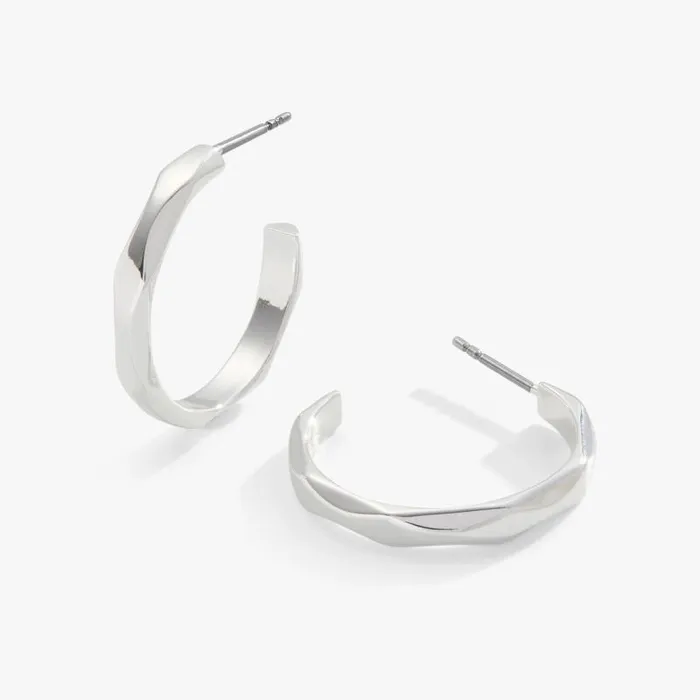 Earrings Women Alex And Ani Faceted Hoop Earrings Gold