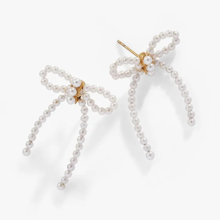 Earrings Women Alex And Ani Mother Of Pearl Bow Earrings Stainless Steel Gold