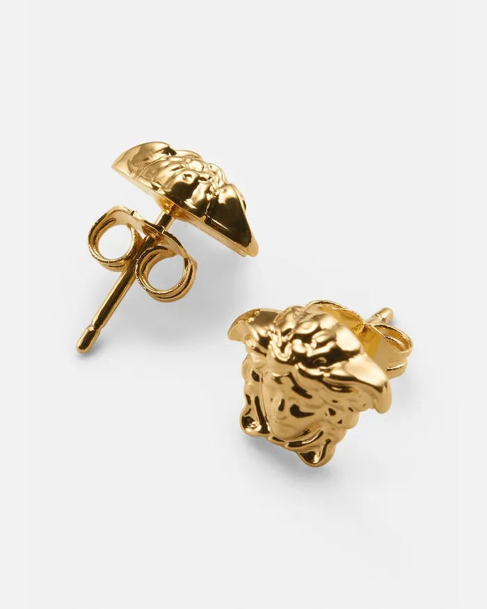 Earrings WomenMen Versace Medusa Stud Earrings Light Gold