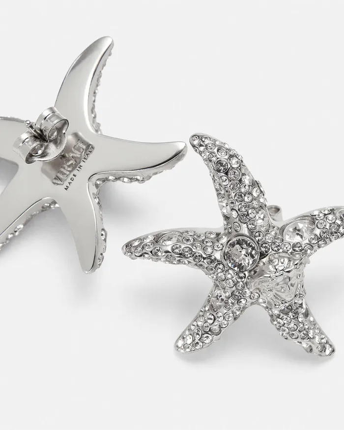 Earrings Women Versace Barocco Sea Earrings Silver