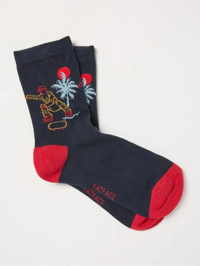 Fat Face 3 For 2 Socks Navy and Red Skate Socks 1 Pack 8211 Kids