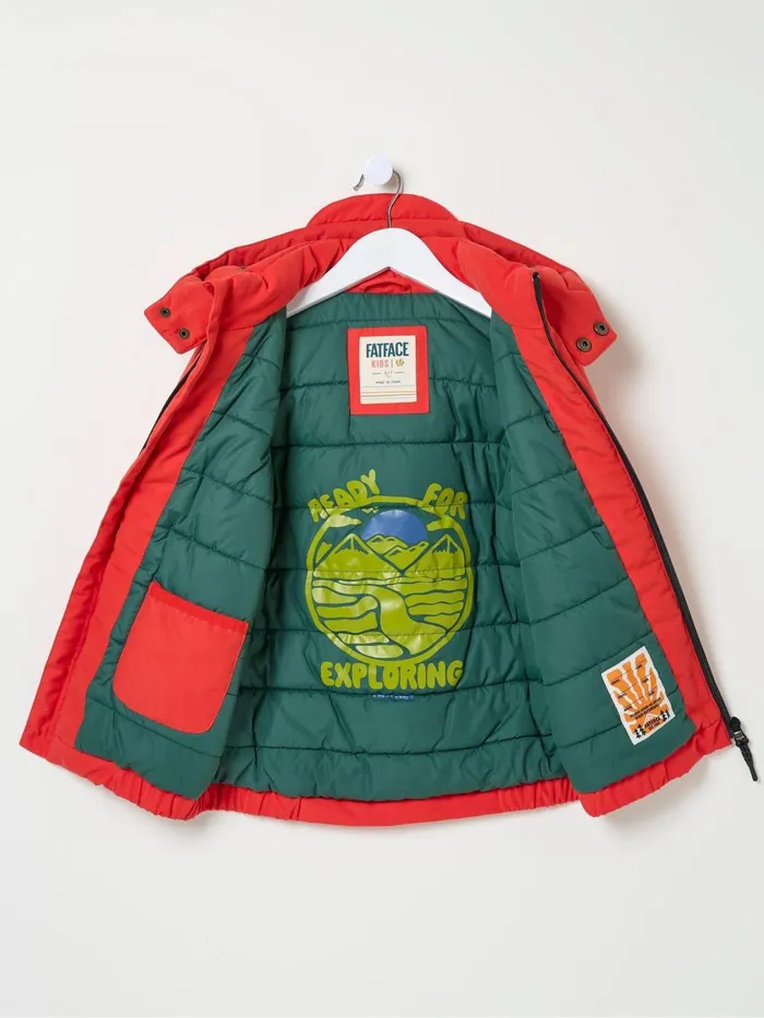 Fat Face Coats and Jackets Archie Red Hooded Padded Jacket 8211 Kids