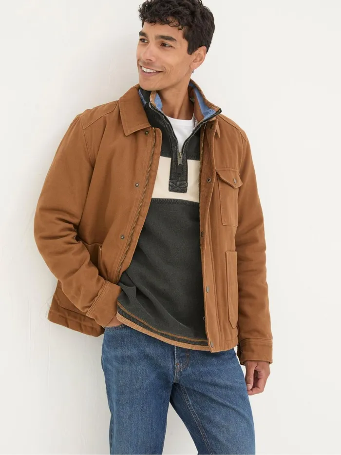 Fat Face Coats and Jackets Brandon Tan Brown Canvas Jacket 8211 Men