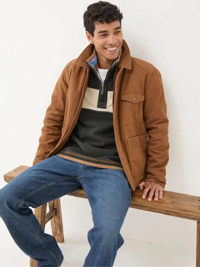 Fat Face Coats and Jackets Brandon Tan Brown Canvas Jacket 8211 Men