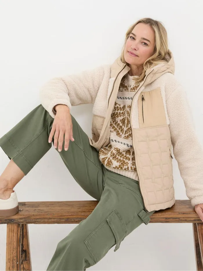 Fat Face Coats and Jackets Honey Natural Fleece Quilted Jacket 8211 Women
