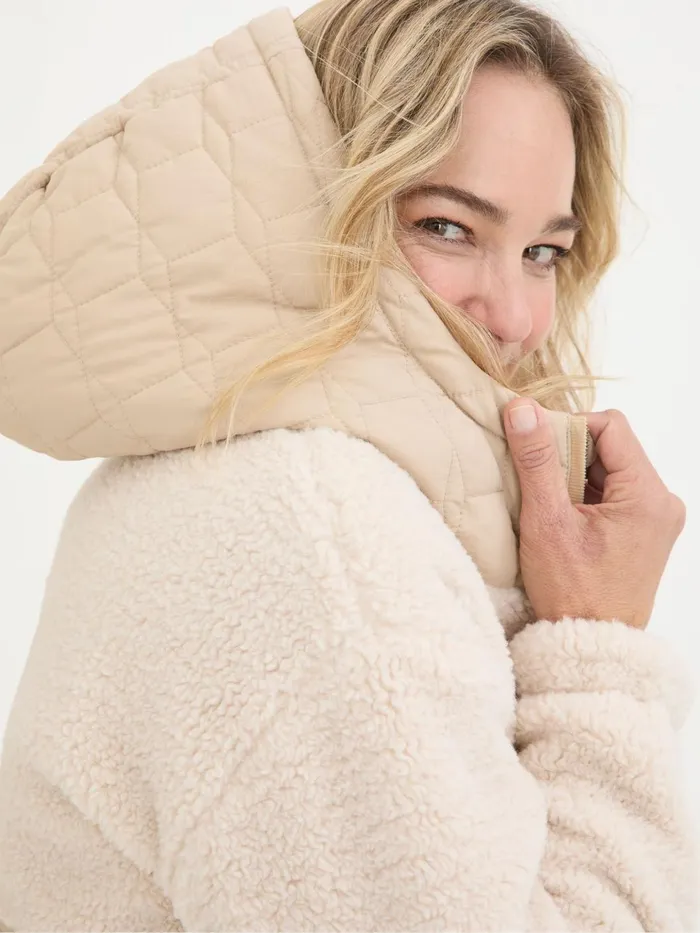Fat Face Coats and Jackets Honey Natural Fleece Quilted Jacket 8211 Women