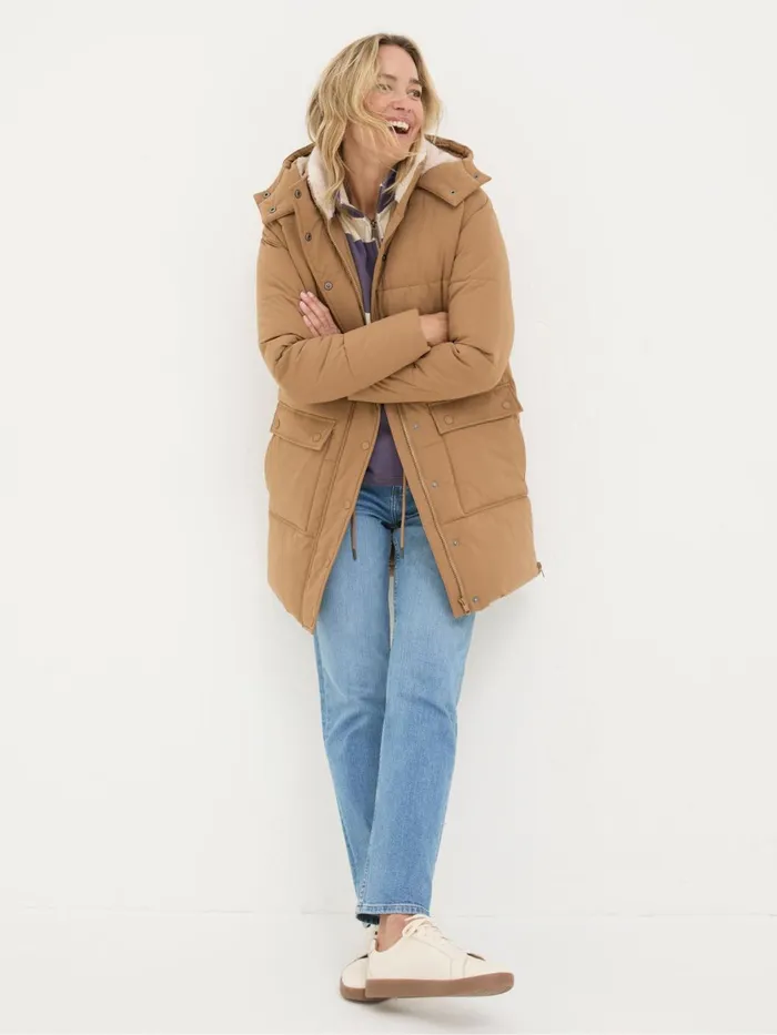Fat Face Coats and Jackets Maddie Tan Brown Puffer Coat 8211 Women