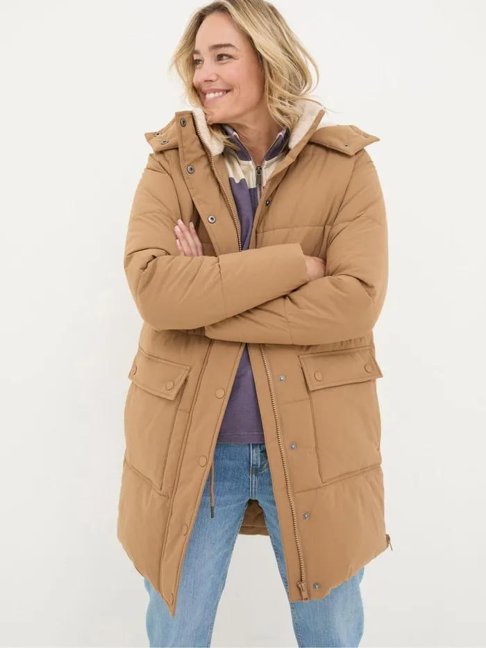 Fat Face Coats and Jackets Maddie Tan Brown Puffer Coat 8211 Women