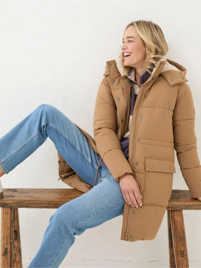 Fat Face Coats and Jackets Maddie Tan Brown Puffer Coat 8211 Women