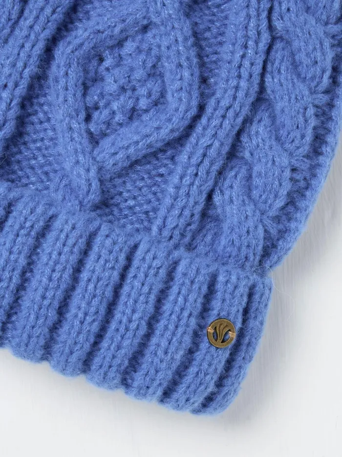 Fat Face Hats Blue Billie Cable Bobble Beanie 8211 Women Fat Face Hats Blue Billie Cable Bobble Beanie 8211 Women