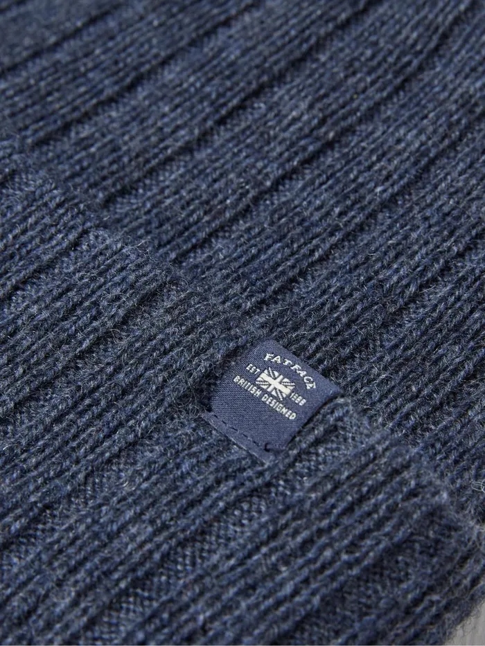 Fat Face Hats Sebastian Blue Marl Rib Beanie 8211 Men
