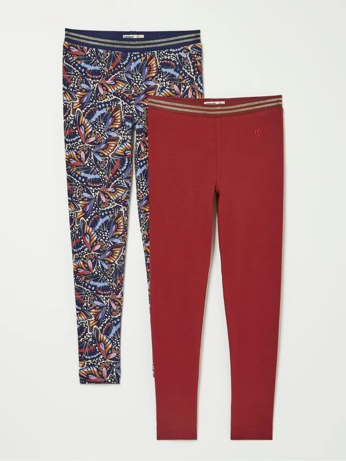 Fat Face Jeans and Leggings Blue 2 Pack Butterfly Legging 8211 Kids