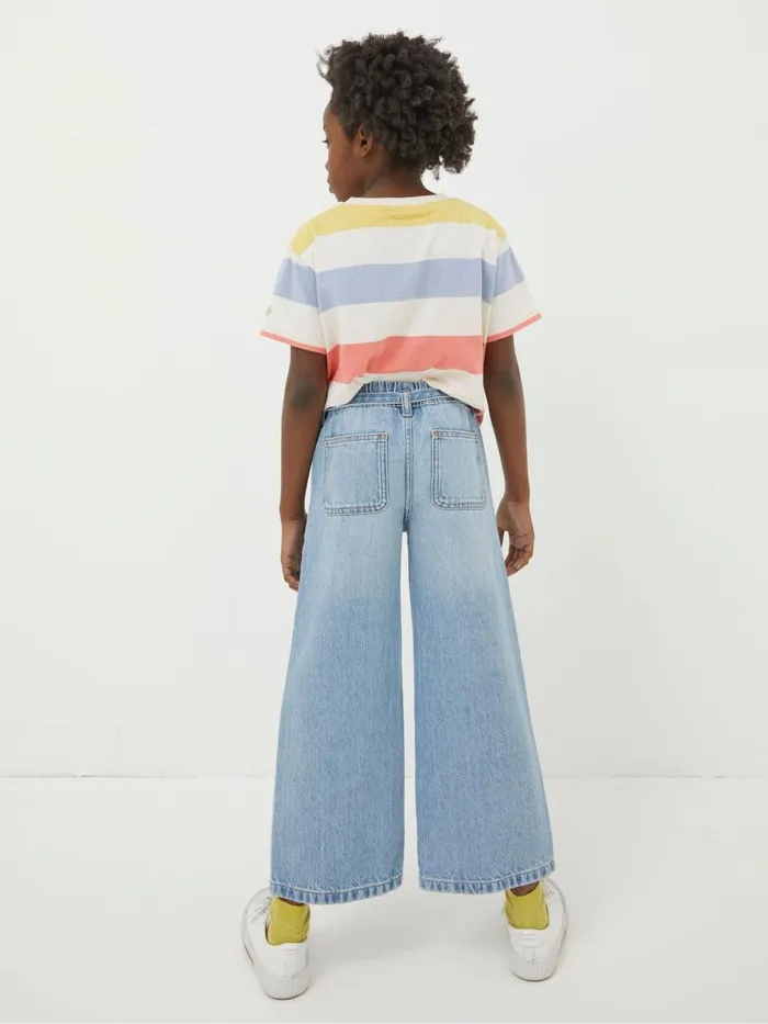 Fat Face Jeans and Leggings Blue Soft Denim Wide Leg Jeans 8211 Kids