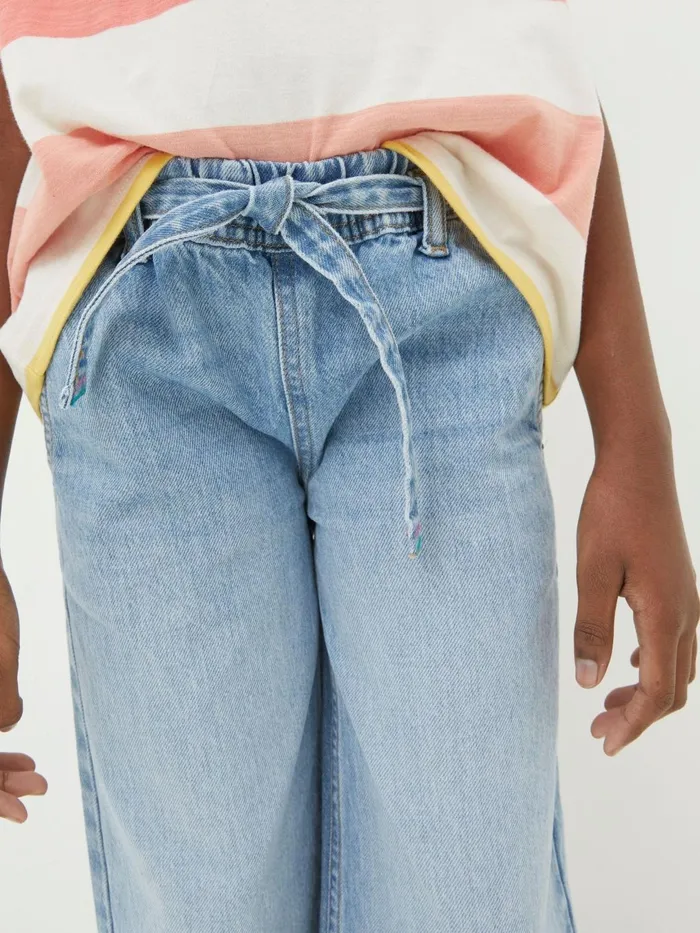 Fat Face Jeans and Leggings Blue Soft Denim Wide Leg Jeans 8211 Kids