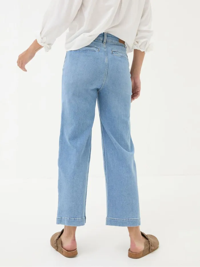 Fat Face Jeans Keswick Light Vintage Blue Wide Leg Crop Jeans 8211 Women