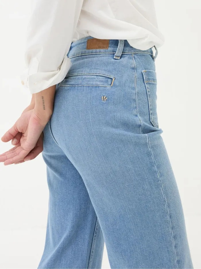 Fat Face Jeans Keswick Light Vintage Blue Wide Leg Crop Jeans 8211 Women