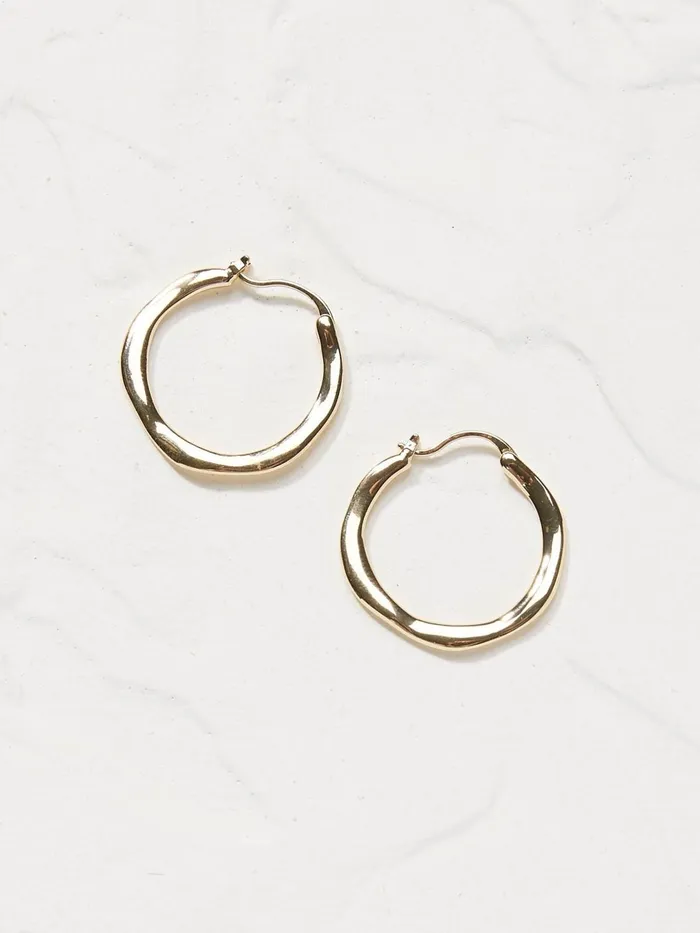 Fat Face Jewellery Gold Hammered Hoops 8211 Women