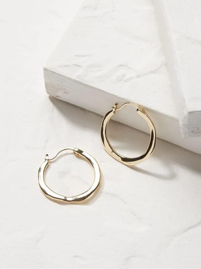Fat Face Jewellery Gold Hammered Hoops 8211 Women