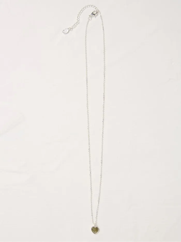 Fat Face Jewellery Silver Tone Heart Stone Necklace 8211 Women