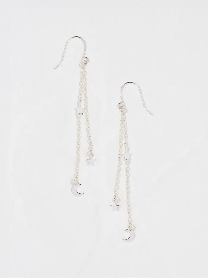 Fat Face Jewellery Silver Tone Star Chain Earrings 8211 Women