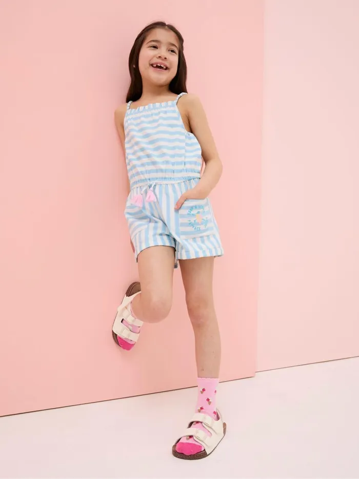 Fat Face Jumpsuits and Playsuits Amelia Geo Print Blue Print Playsuit 8211 Kids