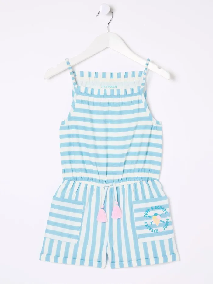 Fat Face Jumpsuits and Playsuits Amelia Geo Print Blue Print Playsuit 8211 Kids