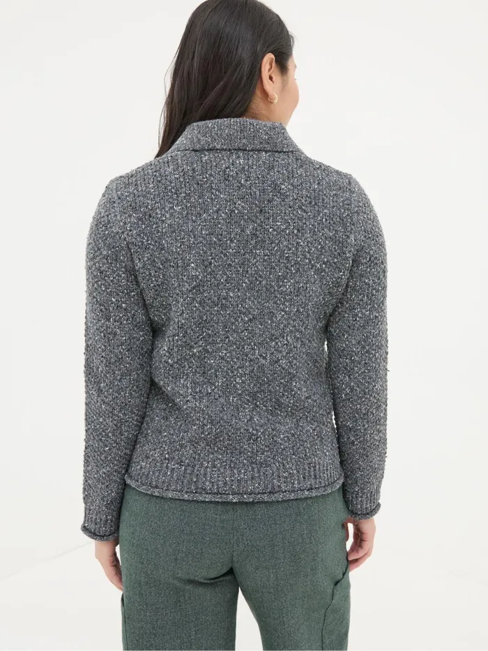 Fat Face Knitwear Natalie Grey Collar Cardigan 8211 Women