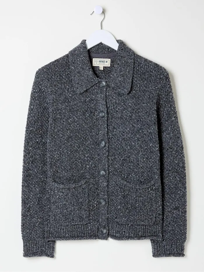 Fat Face Knitwear Natalie Grey Collar Cardigan 8211 Women