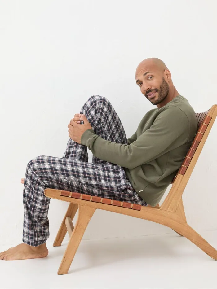 Fat Face Pyjamas and Nightwear Cranleigh Navy Blue Check Pyjama Bottoms 8211 Men