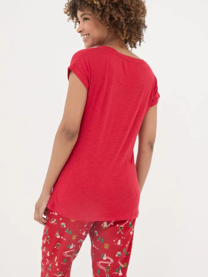 Fat Face Pyjamas and Nightwear Red Christmas Pudding Graphic TShirt 8211 Women