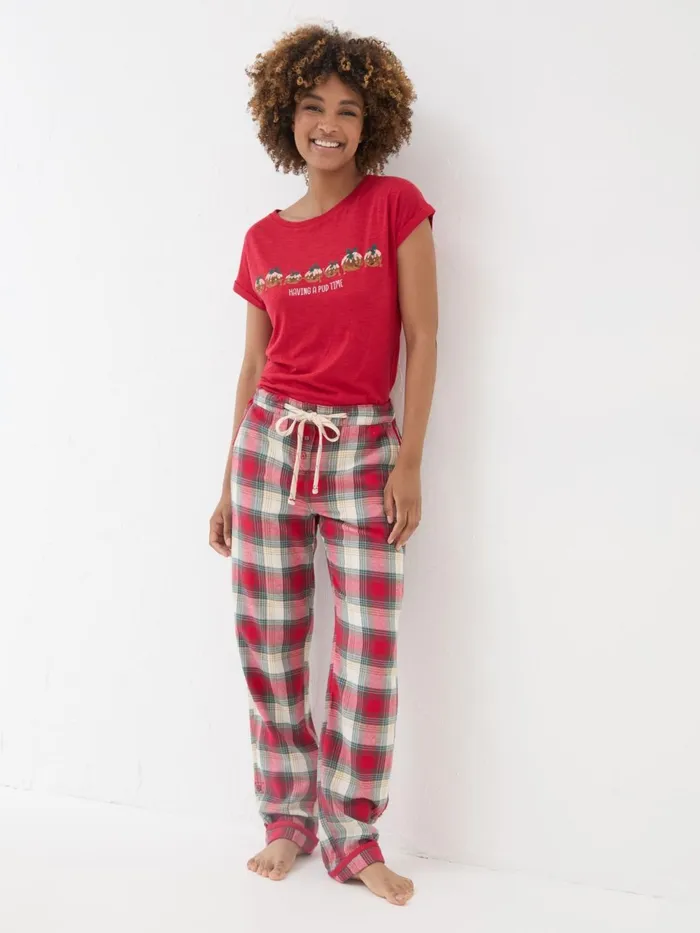 Fat Face Pyjamas and Nightwear Red Eva Family Check Pyjama Bottoms 8211 Women