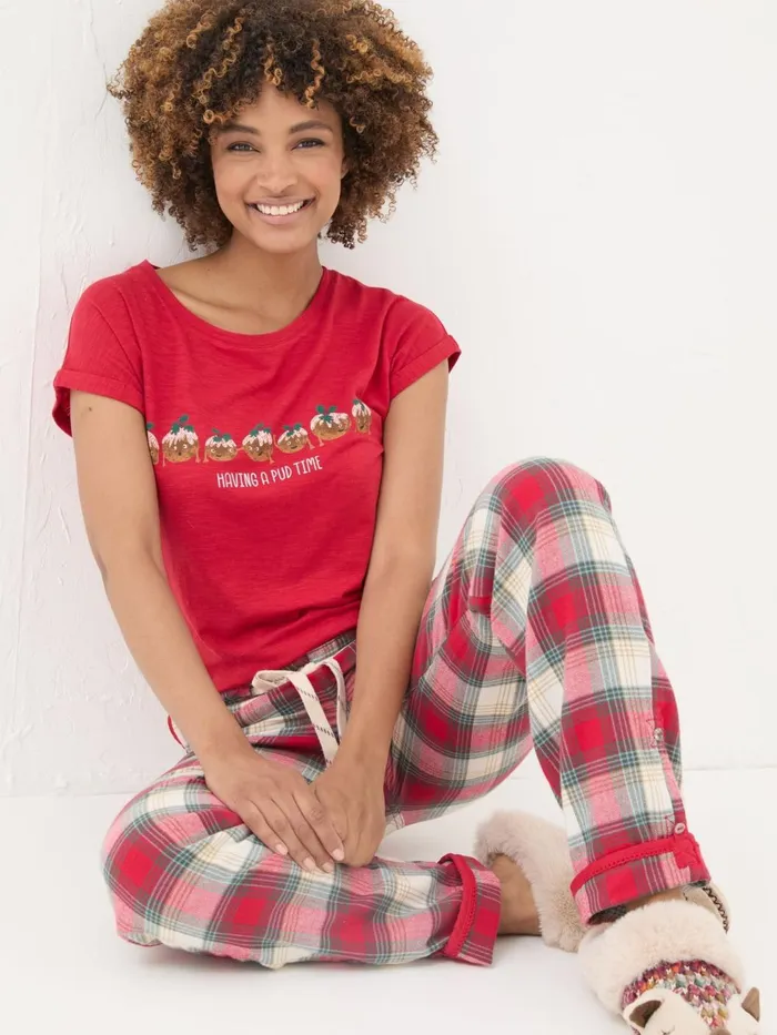 Fat Face Pyjamas and Nightwear Red Eva Family Check Pyjama Bottoms 8211 Women