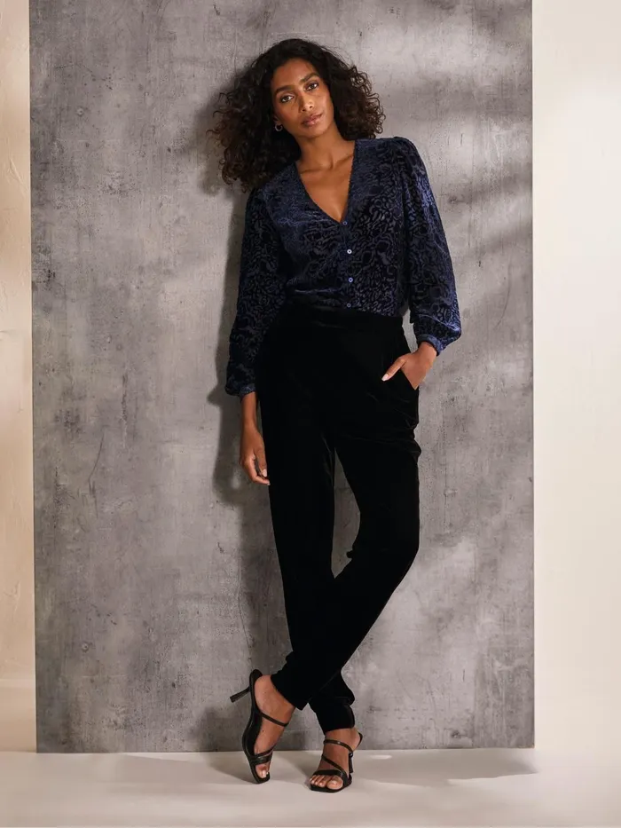 Fat Face Shirts and Blouses Joelle Blue Burnout Blouse 8211 Women