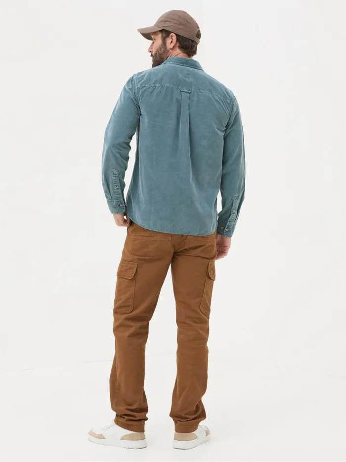 Fat Face Shirts Green Long Sleeve Cord Shirt 8211 Men