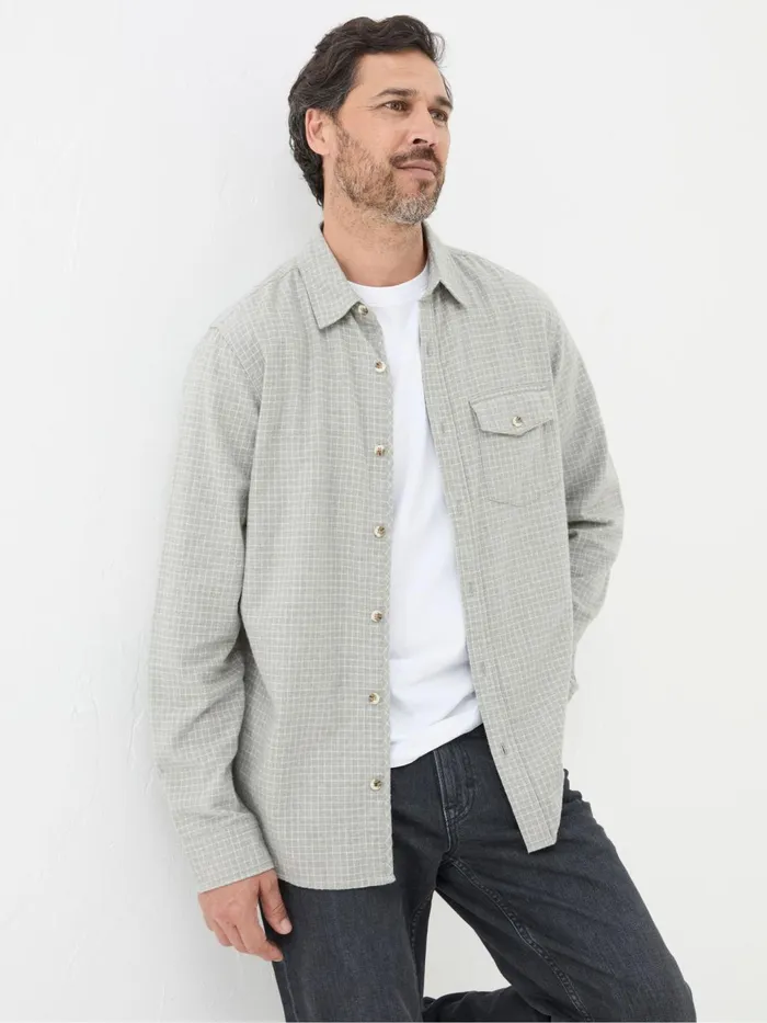Fat Face Shirts Grey Long Sleeve Grantham Grid Check 100 Cotton Shirt 8211 Men