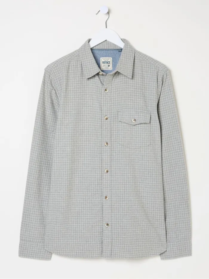 Fat Face Shirts Grey Long Sleeve Grantham Grid Check 100 Cotton Shirt 8211 Men