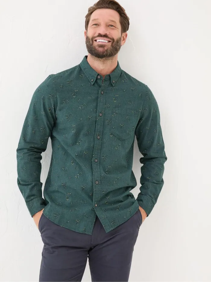 Fat Face Shirts Teal Blue Burgess Floral Print Shirt 8211 Men