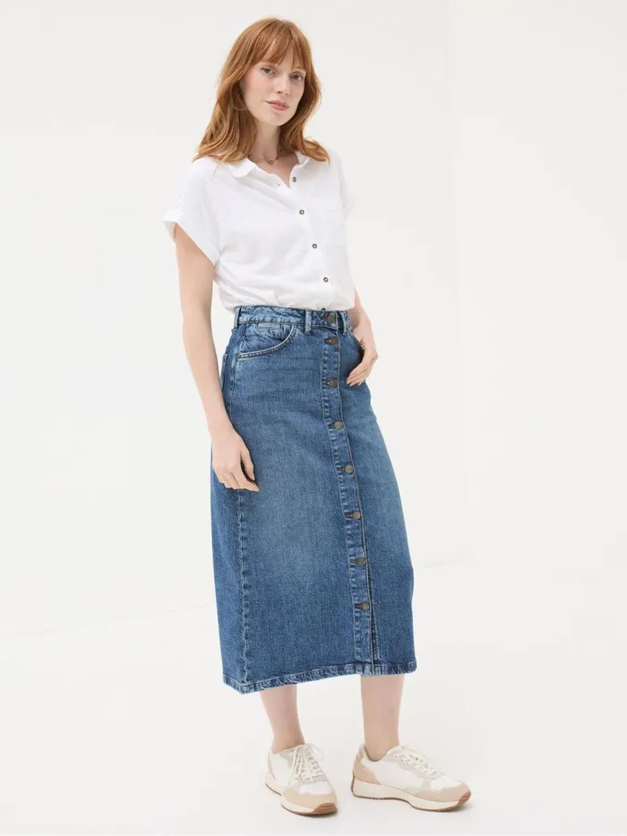 Fat Face Skirts Darna Blue Denim Midi Skirt 8211 Women