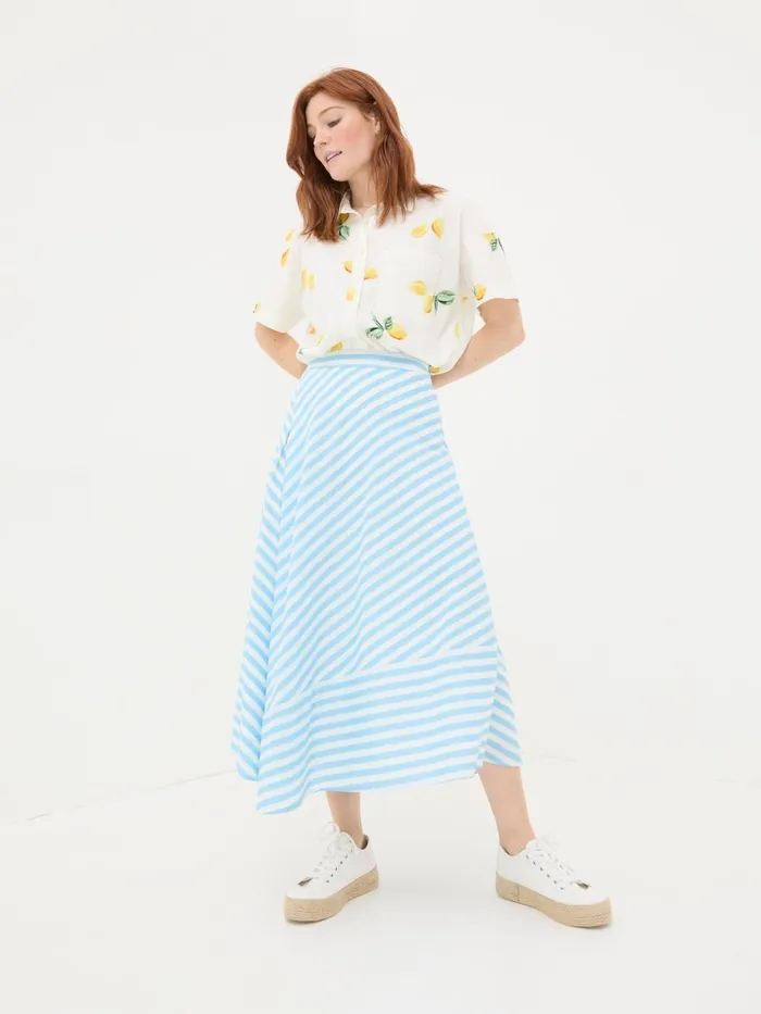 Fat Face Skirts Judes Blue Robyn Striped Midi Skirt 8211 Women