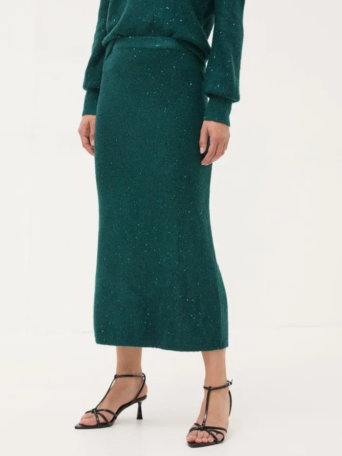 Fat Face Skirts Teal Blue Sequin Knit Skirt 8211 Women