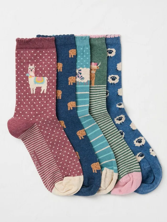 Fat Face Socks and Tights Farm Socks 5 Pack Size 47 8211 Women