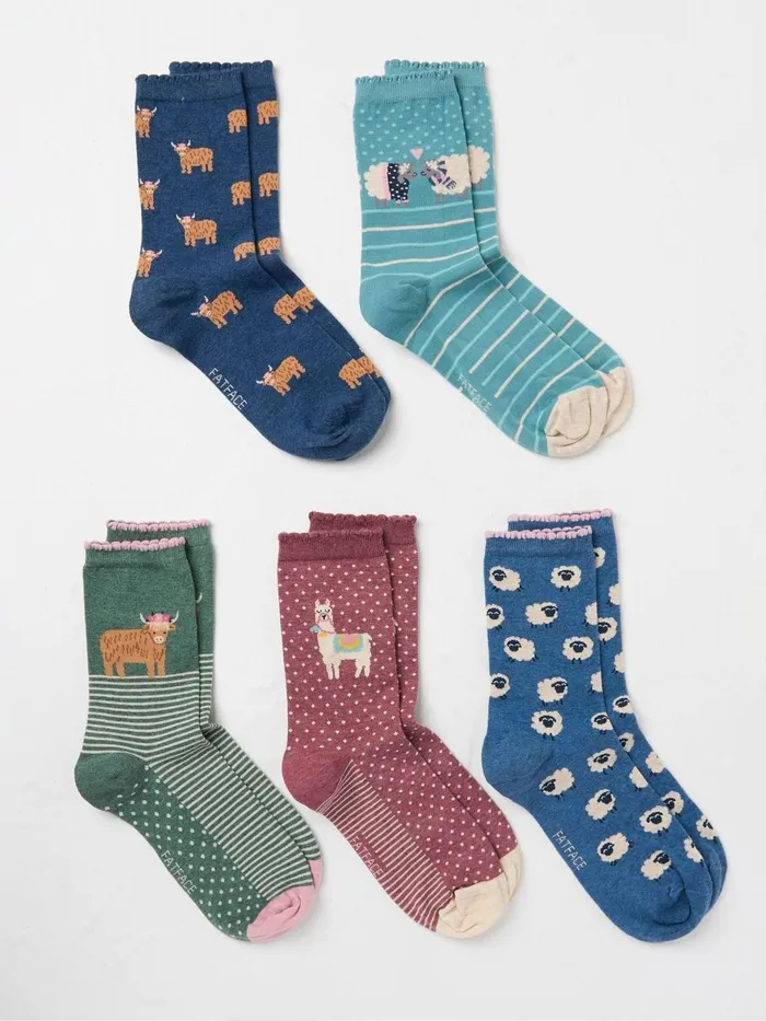 Fat Face Socks and Tights Farm Socks 5 Pack Size 47 8211 Women