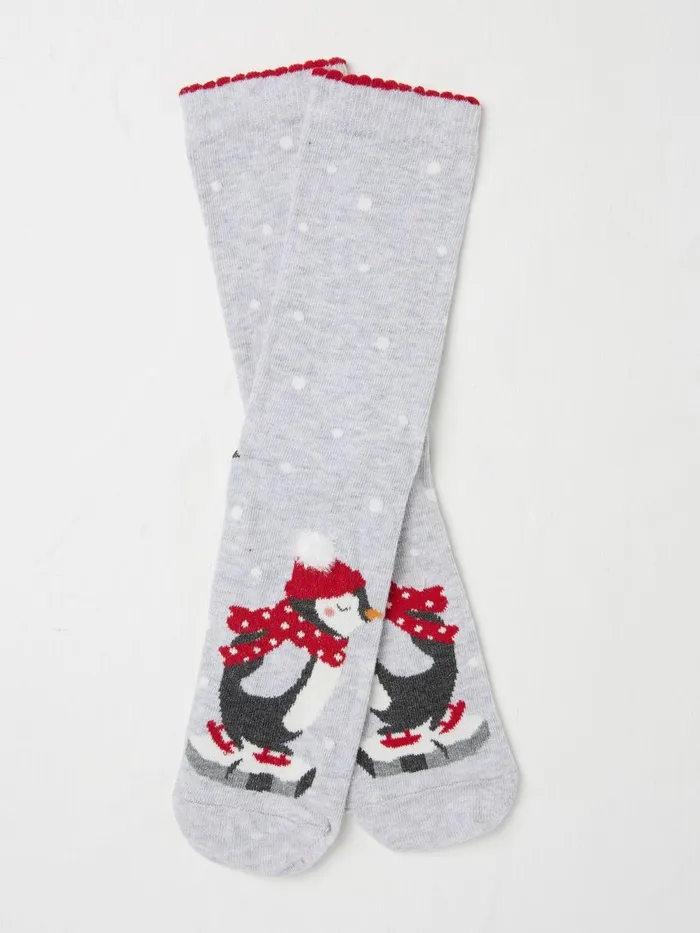 Fat Face Socks and Tights Grey Fluffy Kissing Penguin Socks 1 Pack 8211 Women