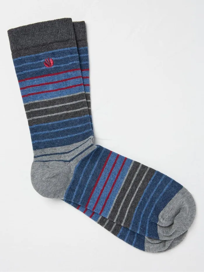 Fat Face Socks Blue and Green Stripe Socks 1 Pack 8211 Men