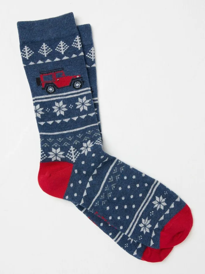 Fat Face Socks Navy Fairisle Off Roader Socks 1 Pack 8211 Men